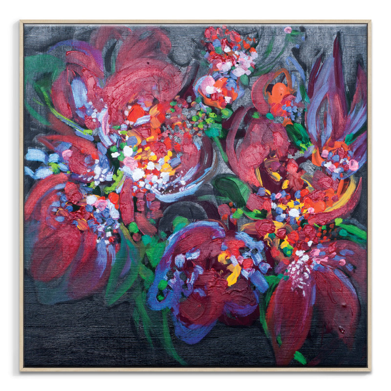 Amanda Morie - Painting on Canvas, 41cm H x 41cm W, Timber Floater Frame