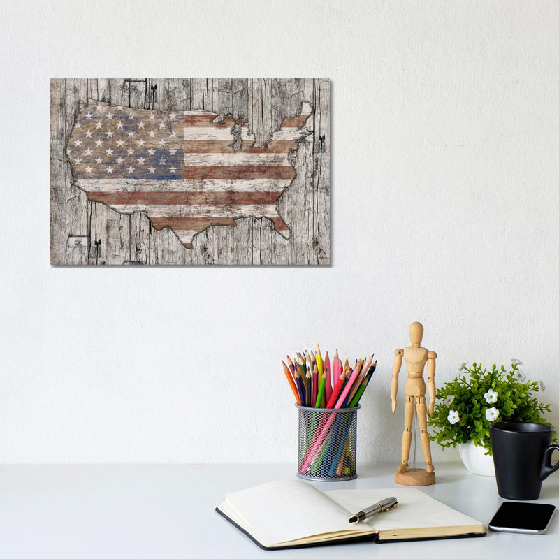 USA Map Life by Diego Tirigall - Wrapped Canvas Print, 20.32 cm H x 30.48 cm W