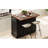 Black Kitchen Island, Drape Of Hanging Beads, Power Supply Station, 3 Cabinets, Doors, Rolling Wheels Island With Design, Beaded Drape, Socket, Drawers, Adjustable Shelves-587485914