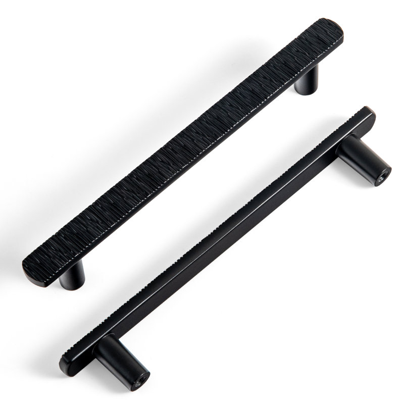Novelty Irregular Bar Pull Handle Multipack, Matte Black, 5" 