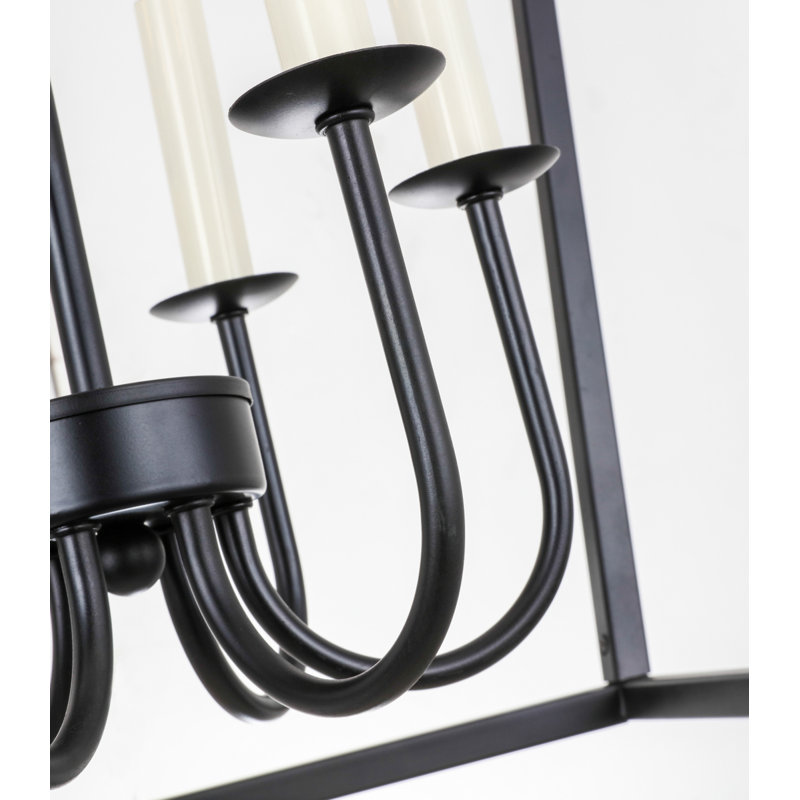 Lustre géométrique à 6 lumières Myler, Noir