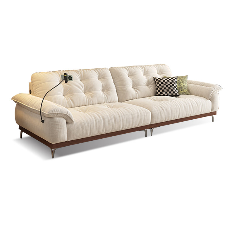 Canapé modulaire en chenille, H 33,46 po x l 110,24 po x P 42,13 po, Blanc crémeux, 4