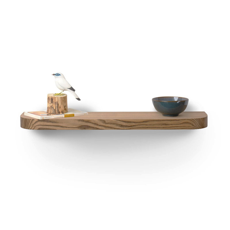 Carters Solid Wood Floating Shelf, Dark Ash