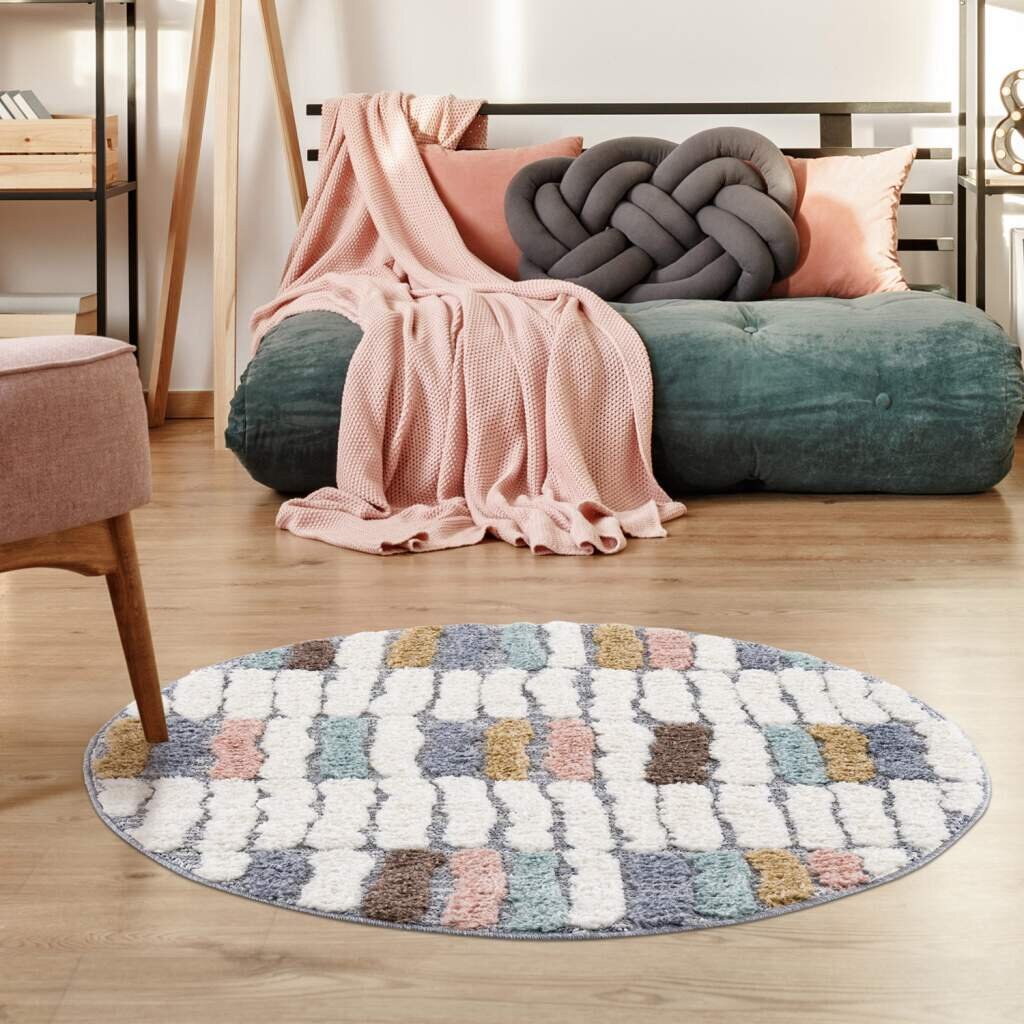 Teppich Focus 3032 Hochflor Boho Wohnzimmer Multi Hochtief-Muster/ 3D-Effekt Bergenia