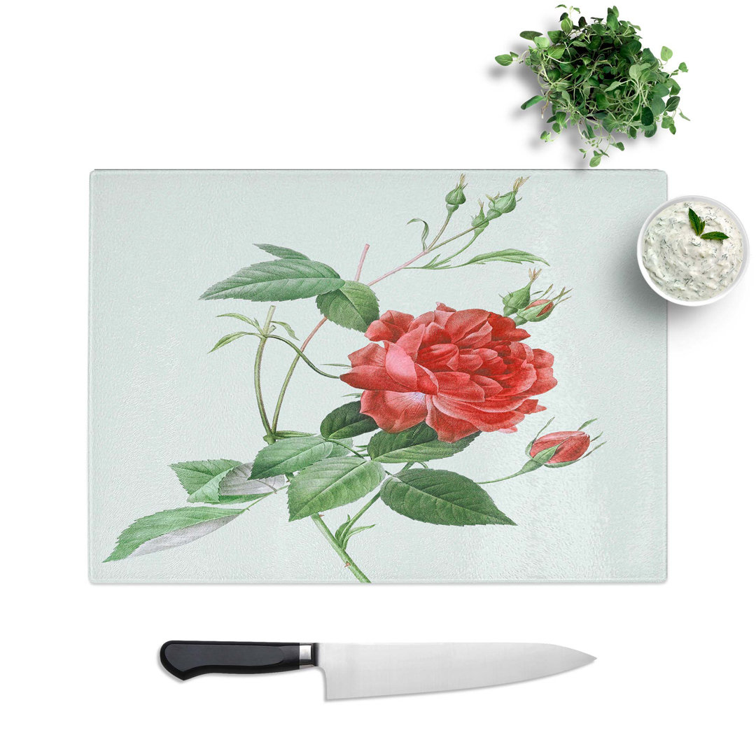 Tempered Glass Bengal Rose Chopping Board