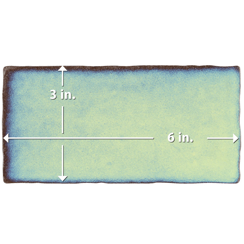 Antic Special 3" x 6" Ceramic Vintage Subway Tile, Special Aguamarina