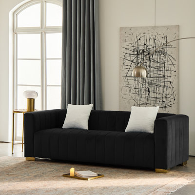 Mordecai Velvet Square Arm Sofa