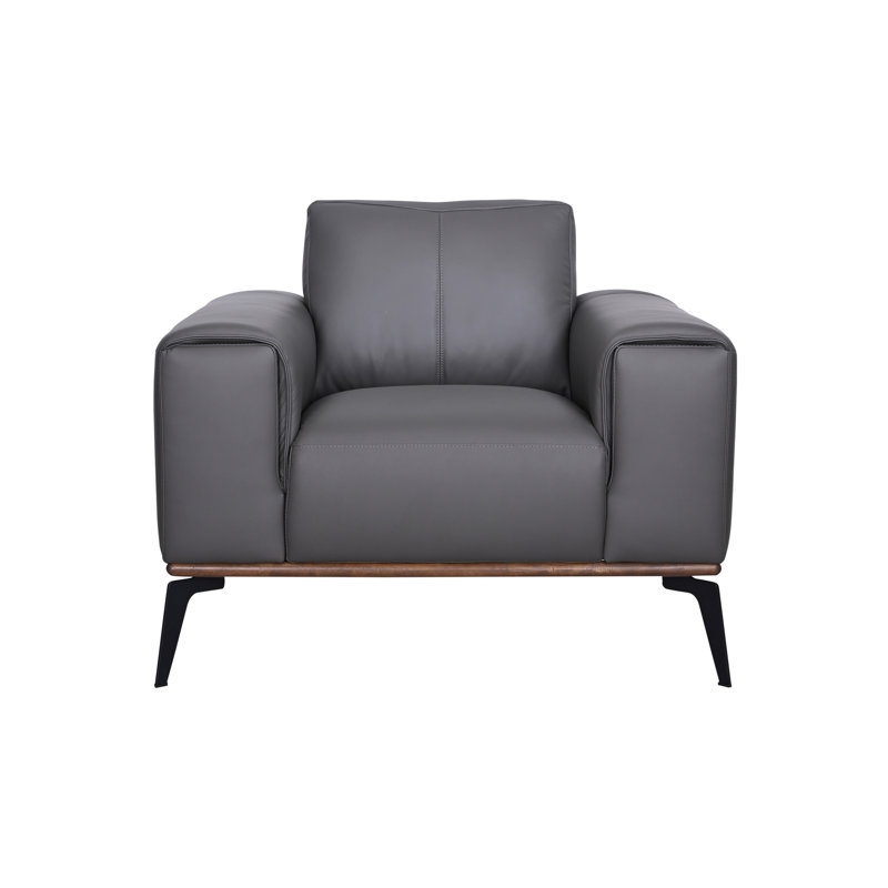 Fauteuil en cuir fleur 42 po Salpeter