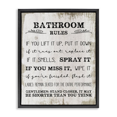 «Rustic Bathroom Rules Humor» par Daphne Polselli