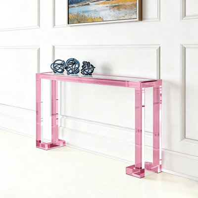 Clear Glass Top Acrylic Console Table