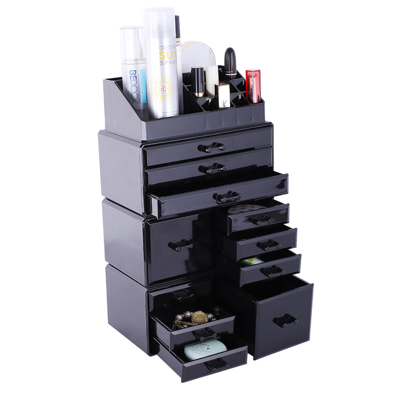 4-Piece Plastic Cosmetics Storage Rack Transparent