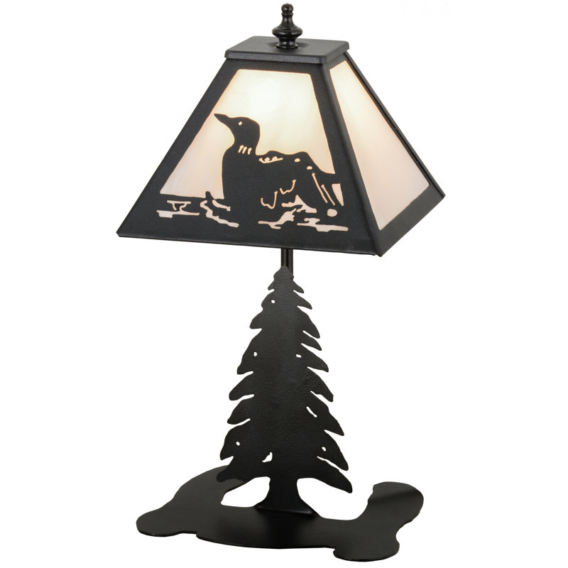 15" High Loon Accent Lamp, White Alabaster
