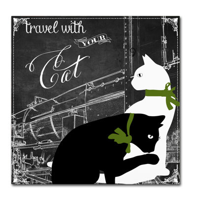 «Jadaya Travel With Your Cat» par Color Bakery, impression sur toile tendue