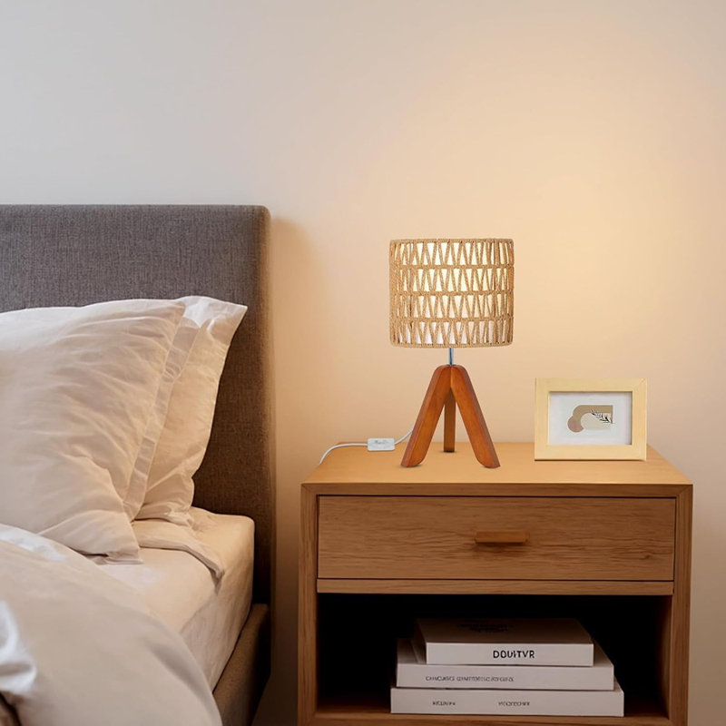 Lampe de table avec ampoule, petite lampe de bureau Boho pour ...