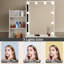 Bureau de meuble-lavabo avec miroir à DEL et prise de courant, coiffeuse de maquillage avec 3 modes d'éclairage Luminosité réglable pour la pièce