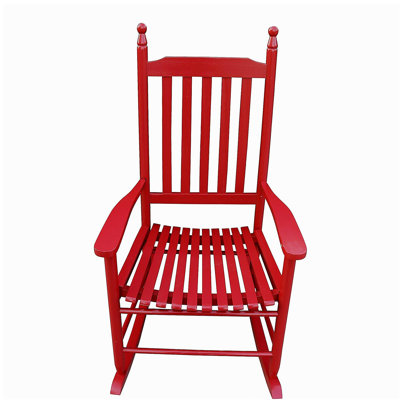 Chaise berçante en bois rose rouge