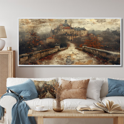'Beige Orange Autumn Rustic Chateau In Europe I - Chateaus Wall Art
