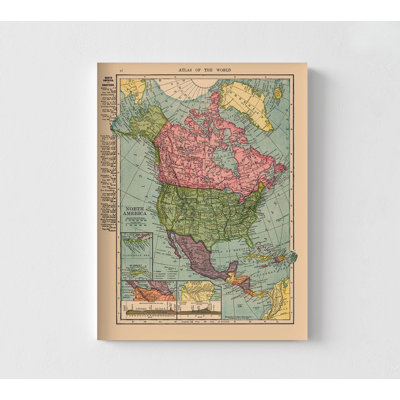 North America United States Mexico Canada, Map Of USA Print, Rustic Geography Teacher Gift Idea, Small Studio Large Decor Poster