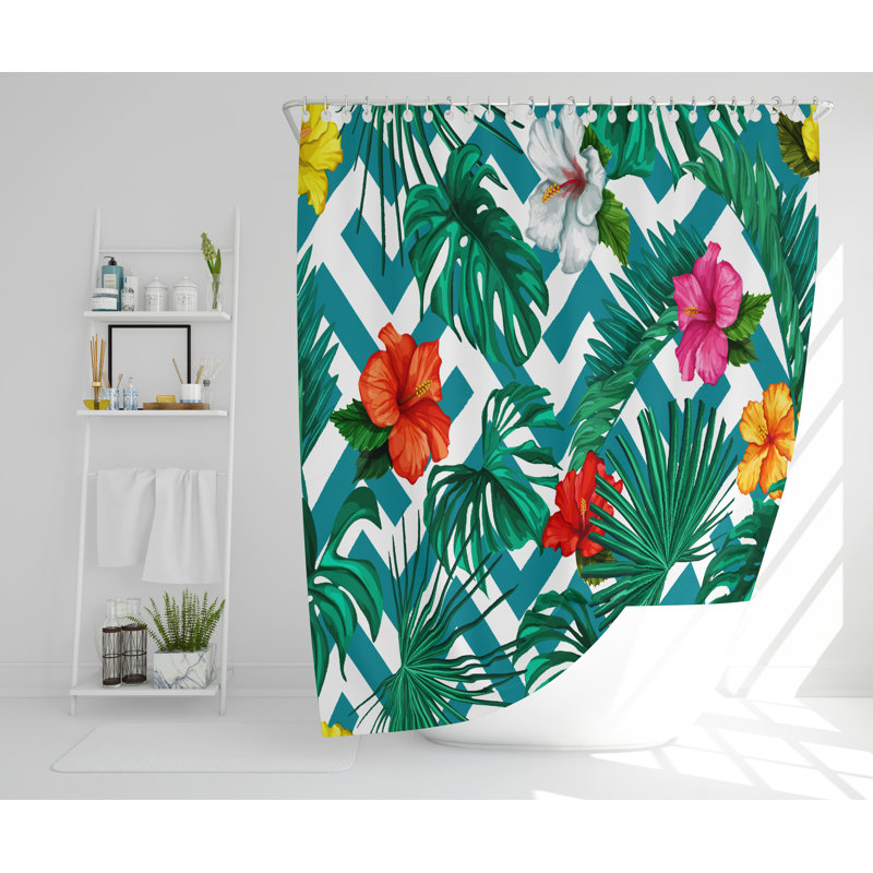 Gwendoline 2 Piece Polyester Shower Curtain Set, 168cm H x 168cm W