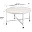 Élégante table basse industrielle - ronde, chêne blanc et placage