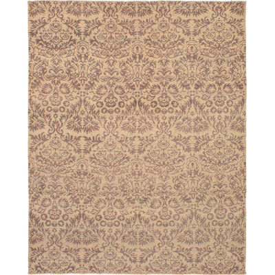 Tapis unique en laine noué à la main style Oushak beige de 7 pi 9 po x 9 pi 7 po Finie