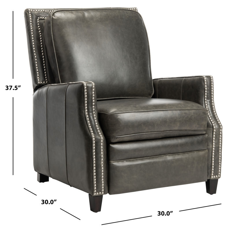 Couture Leather Recliner, Trends Aged Black Genuine Leather