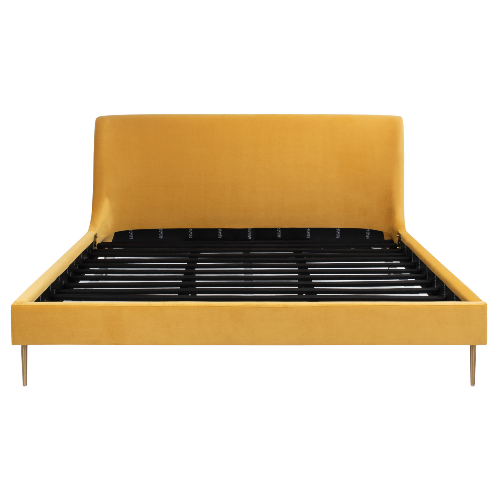 Venedy Linen Wingback Bed, Queen, Chartreuse Velvet