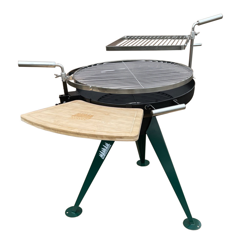 Barbecue au charbon King Kooker avec planche à découper et support chauffant