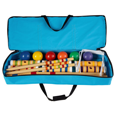 Hey Play 6-Player Wood Croquet Set