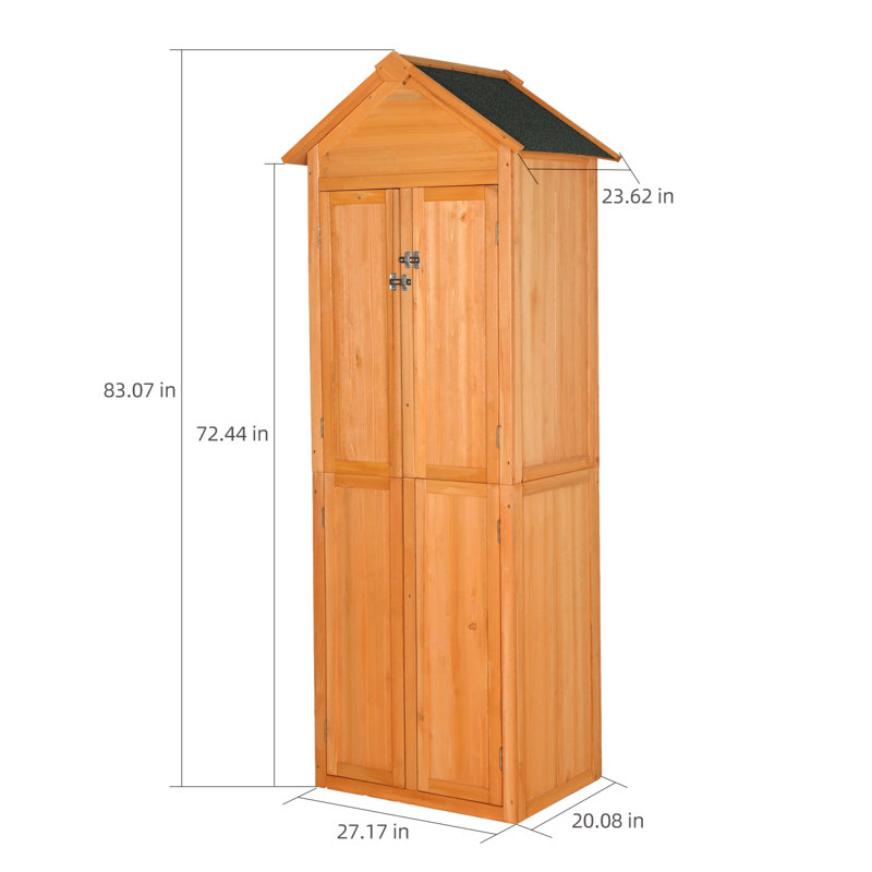 Remises peu encombrantes, armoire de rangement rustique en bois compacte pour patio