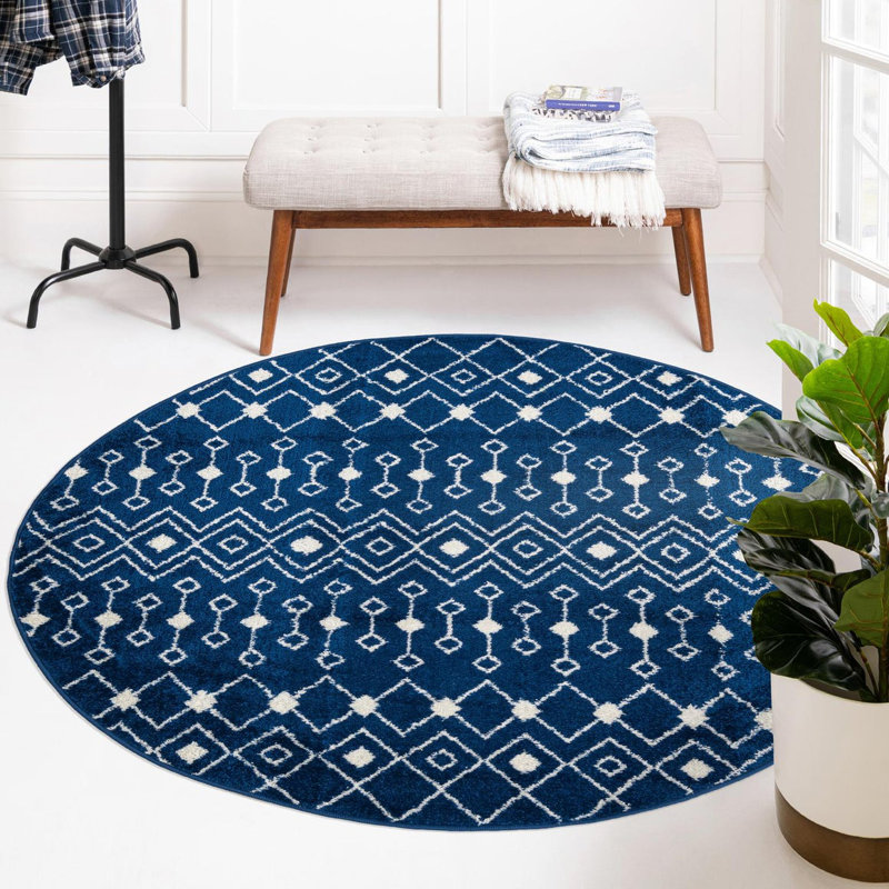 Somerville Geometric Indoor Rug, Round 5'3"