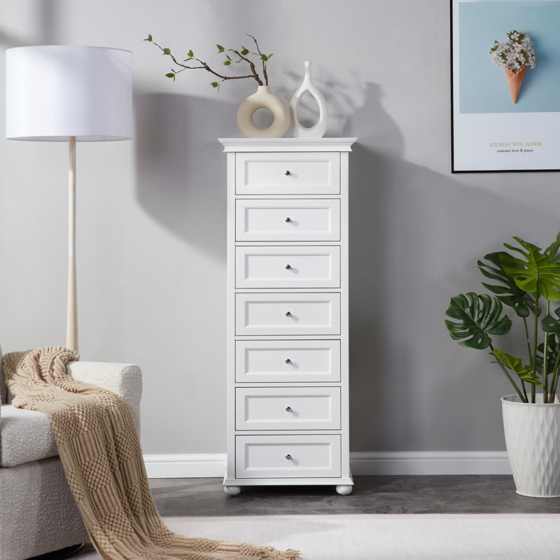 Commode 7 tiroirs pour la lingerie Arsenie, Blanc