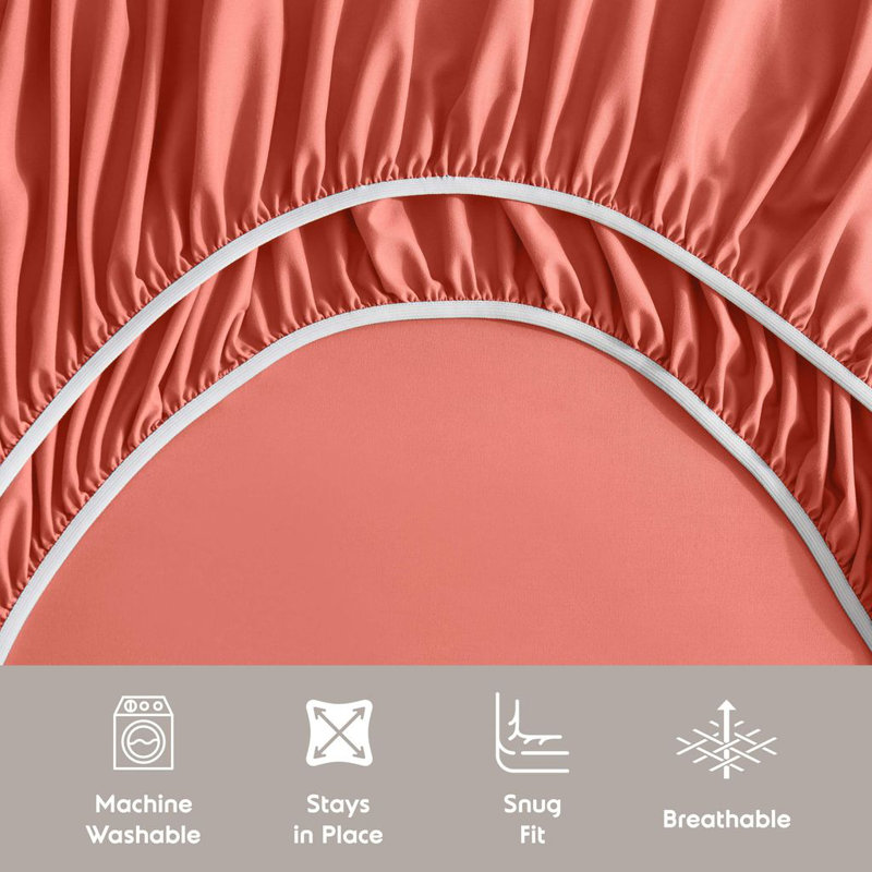 Ensemble de draps doux et respirant Hotel Collection, Lit simple, Orange