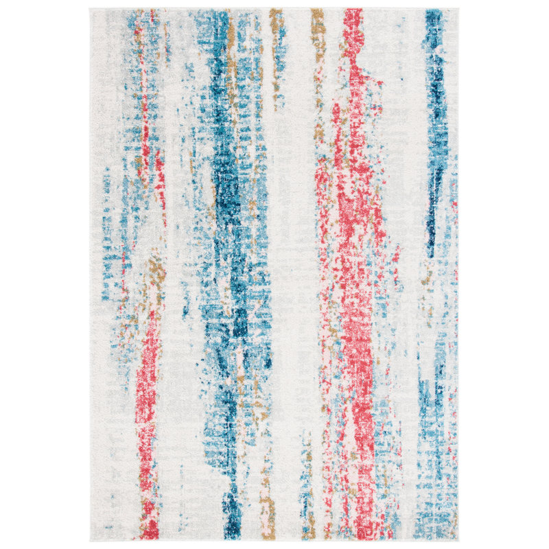 Asael Performance Abstract Rug, Rectangle 5'3" x 7'6"