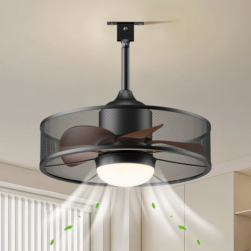 Outdoor Ceiling Fans With Lights For Patios,caged Ceiling Fans With Remote Control,waterproof Plug In Gazebo Fan With Hanging Hook For Outside Porch