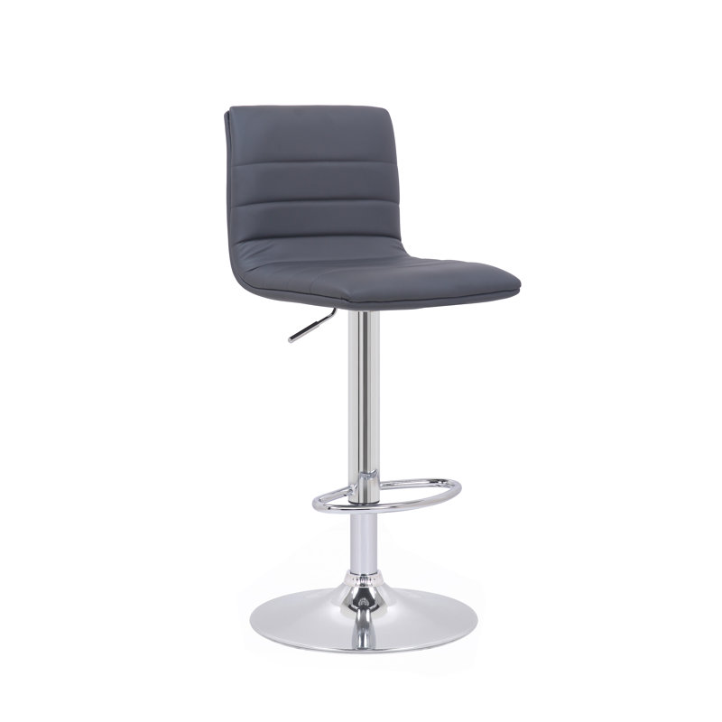 Gunnell Swivel Upholstered Adjustable Height Counter Stool with Metal Frame