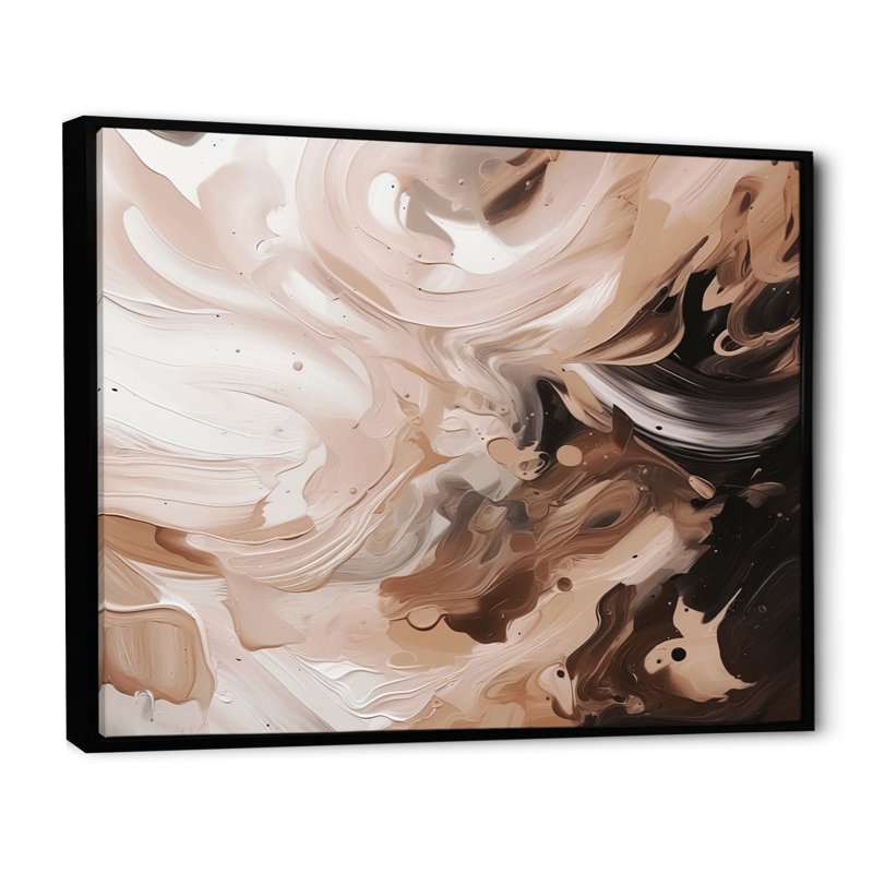 Roxanna dansant avec de l'eau IV, H 16 po x l 32 po x P 1 po, Cadre flottant noir