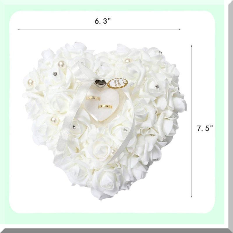 Wedding Ring Pillow with Heart-Shaped Box