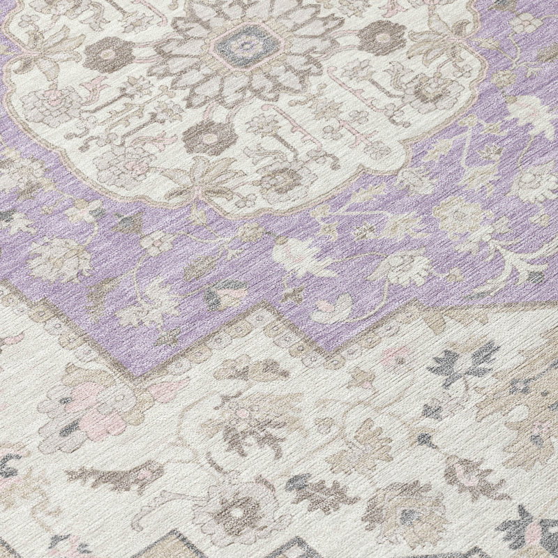 Tapis lavable à la machine intérieur / extérieur ACN2674 Global Chantille, Lavande, 9 pi x 12 pi