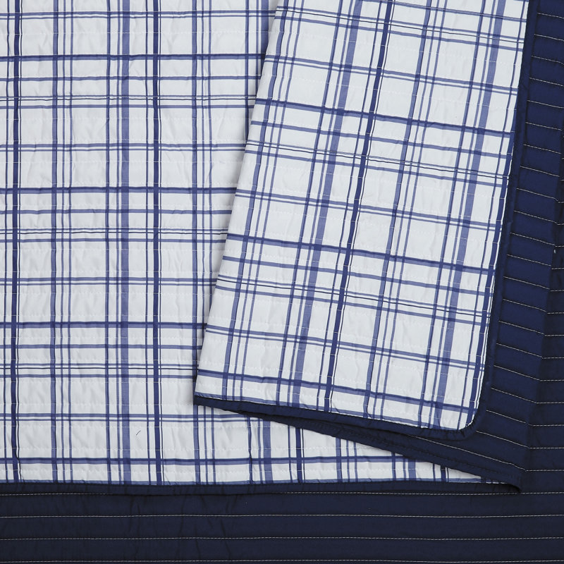 Ensemble de courtepointe réversible en microfibre Marquis, Courtepointe pour lit simple + 1 taie décorative