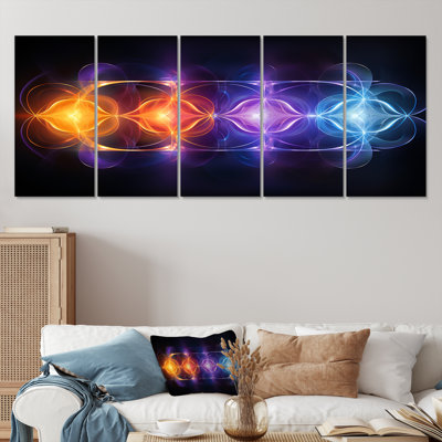 Chakra Sixth Movement Meditation - Geometric Wall Art Canvas 5 Piece
