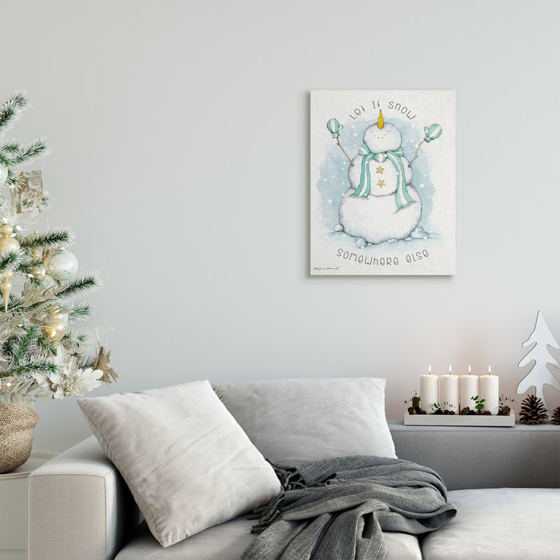 Let It Snow Somewhere Else Nautical Snowman, Toile tendue, H 20 po x l 16 po