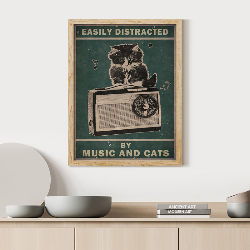 «Drôle de chat» sur papier, Naturel, H 16 po x l 12 po