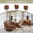 Applewold Upholstered Coffee Faux Leather Swivel Barrel Chair with Solid Wood Base-826987968