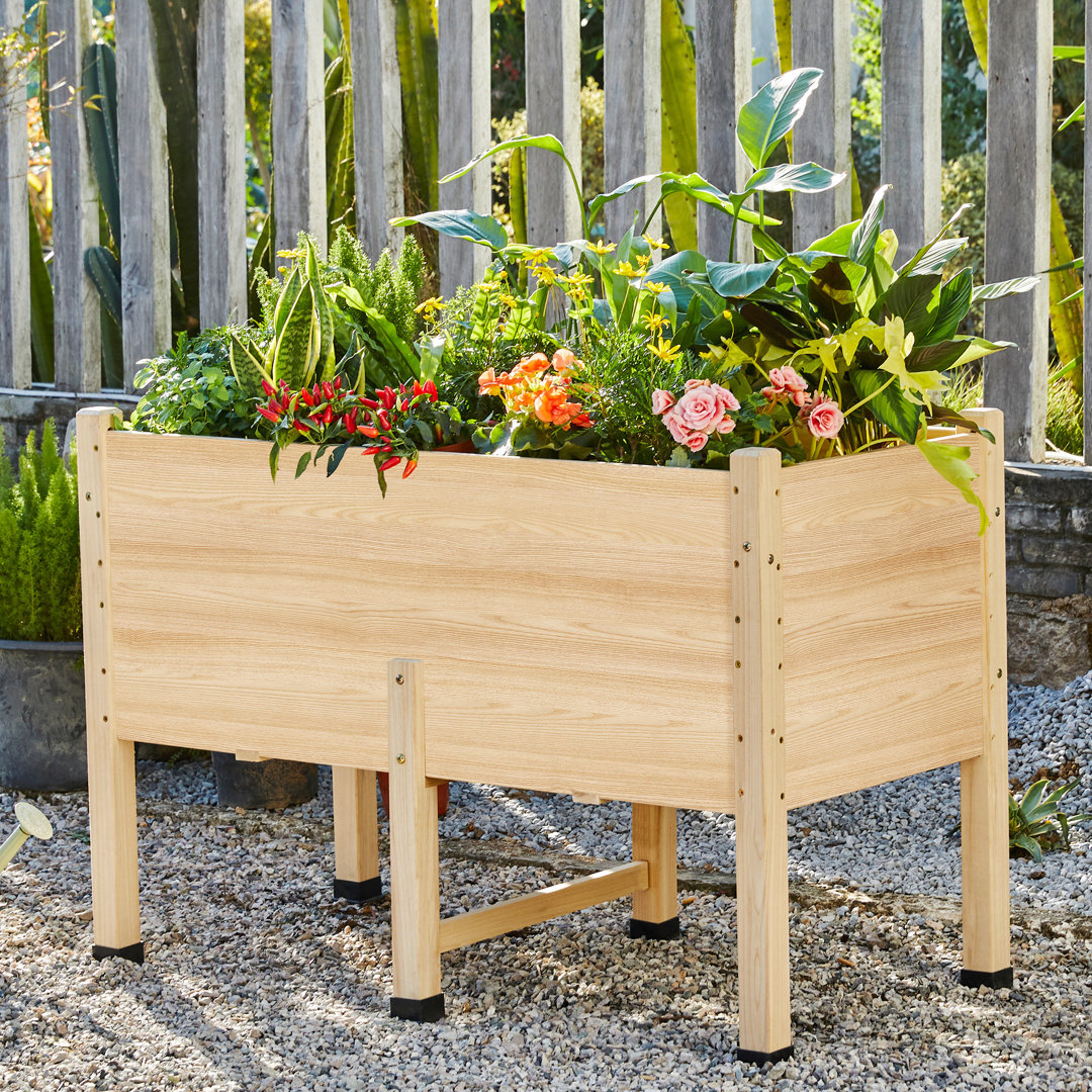 Wooden Raised Garden Bed with Legs,  Deep Elevated Planter Box for Deep-Rooted Plants, for Balcony, Patio & Backyard, Easy Assembly