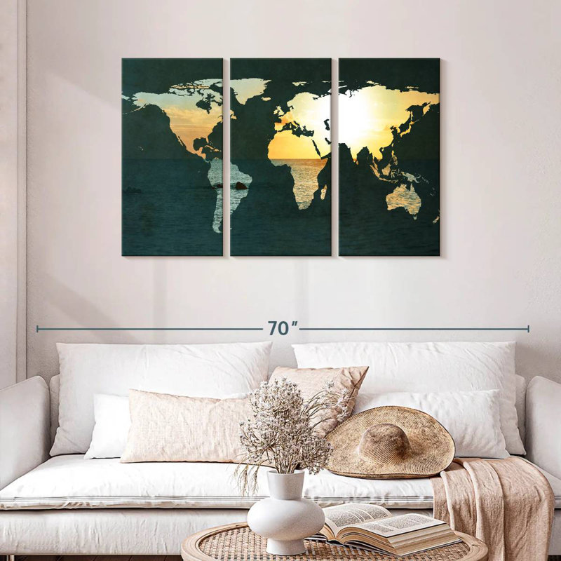 Aliaz Coastal Map, 28" H x 45" W