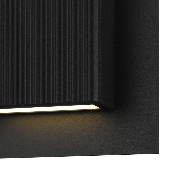 Wilhoite LED Wall Sconce with Art Deco Fluted Design, Up & Down Lighting, 3-CCT Selectable, Dimmable, Wet Rated, ADA Compliant