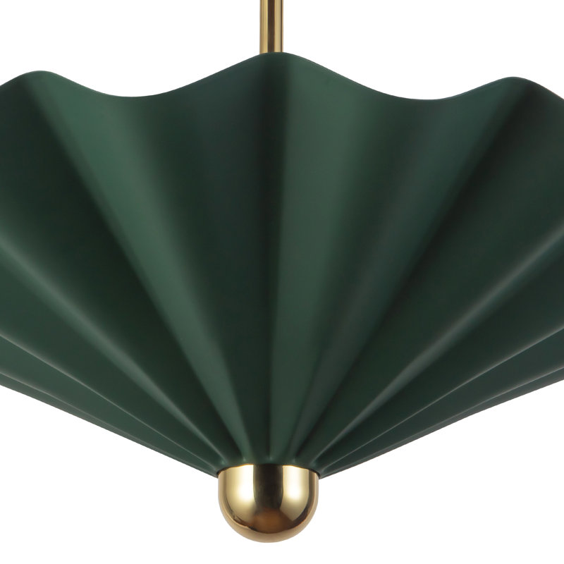 Furrow 25-in Red dimmable LED Pendant, 25-in, Green