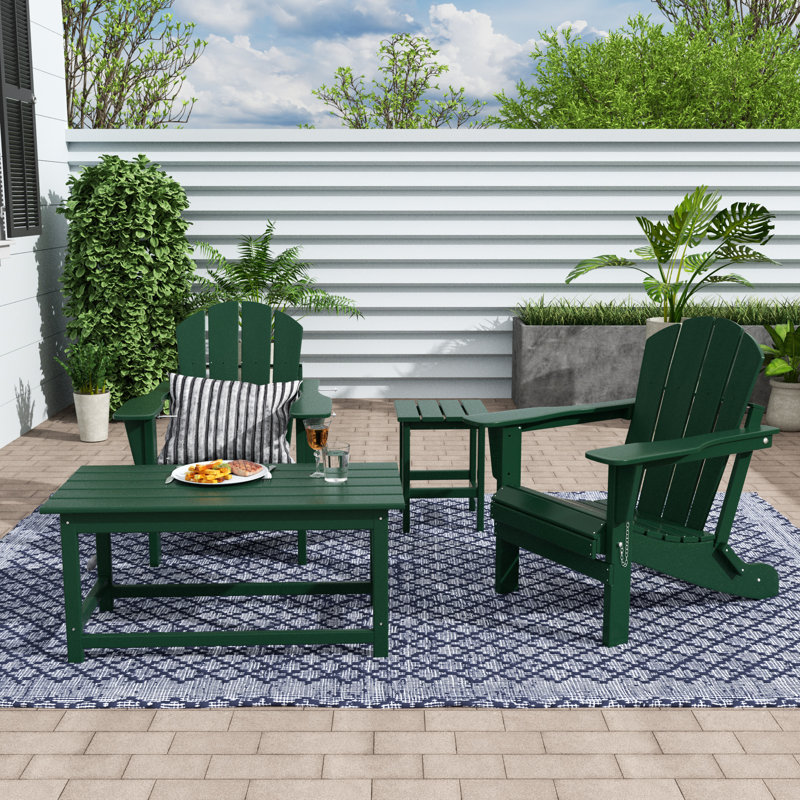 Laguna Foldable Outdoor Adirondack Chair, Dark Green
