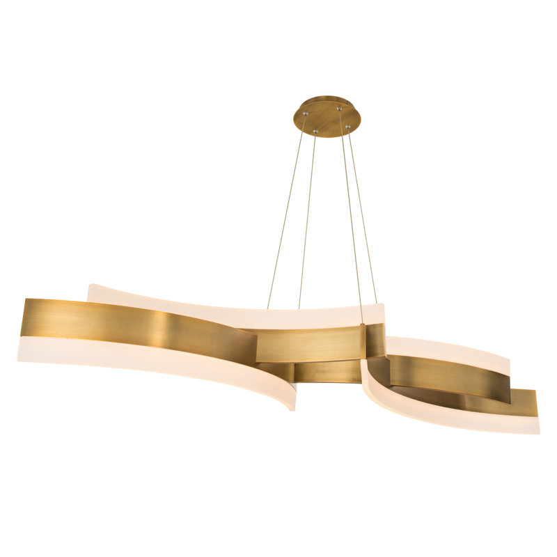 Luminaire suspendu unique à niveaux à 1 lumière Arcs, Laiton vieilli